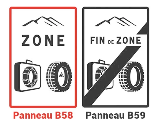 Panneau B58 & B59 Loi montagne