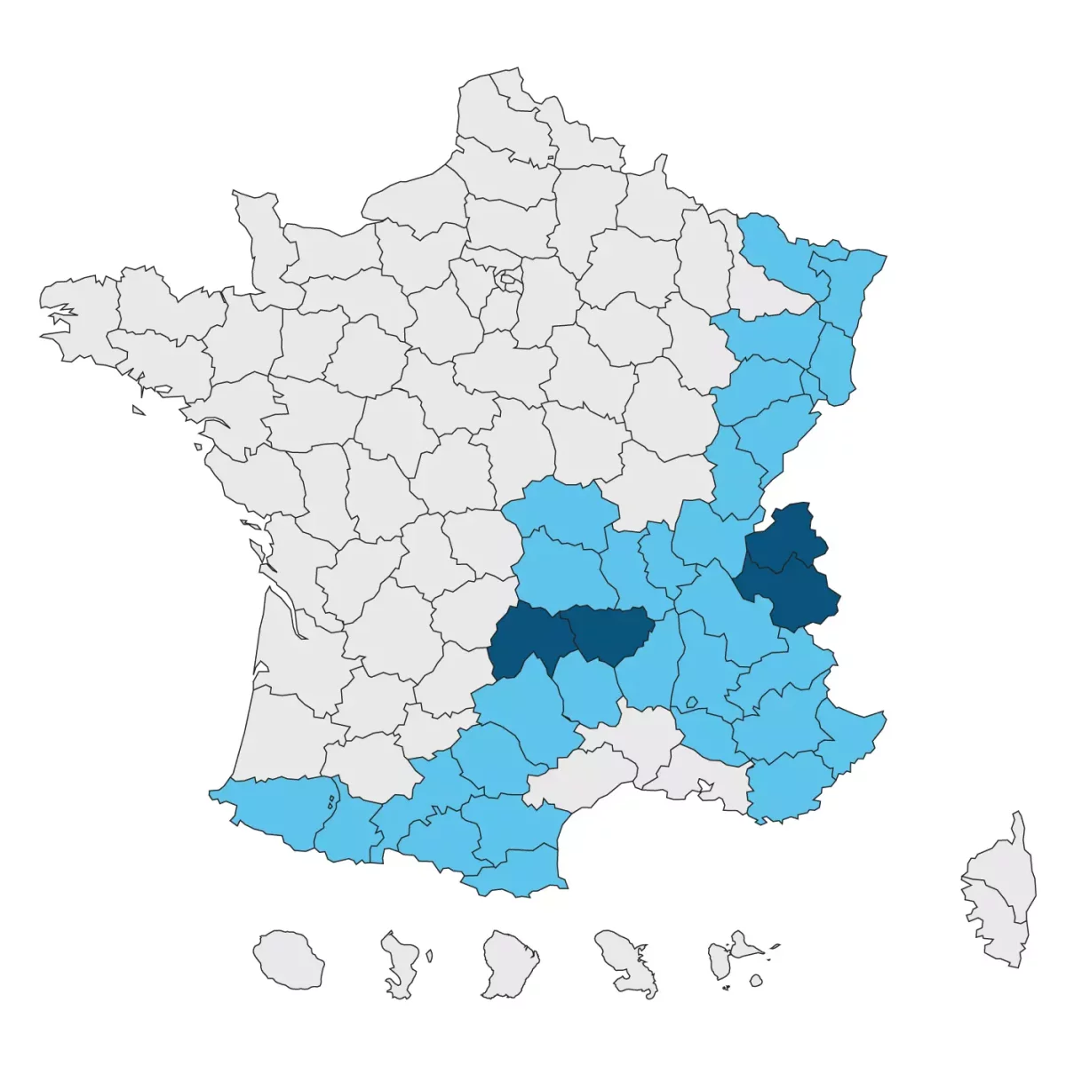 Carte départements Loi Montagne 2023