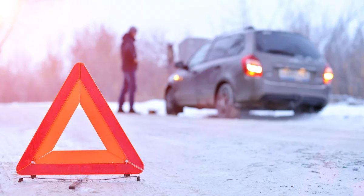 Accident de voiture en hiver